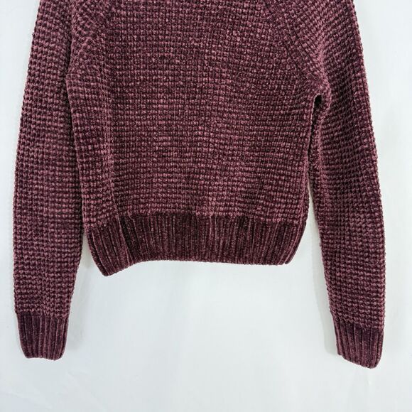H&M Divided Women Chunky Knit Pullover Sweater Small Burgundy - Picture 4 of 16